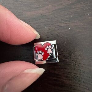 Animal paw heart Italian Charm Link